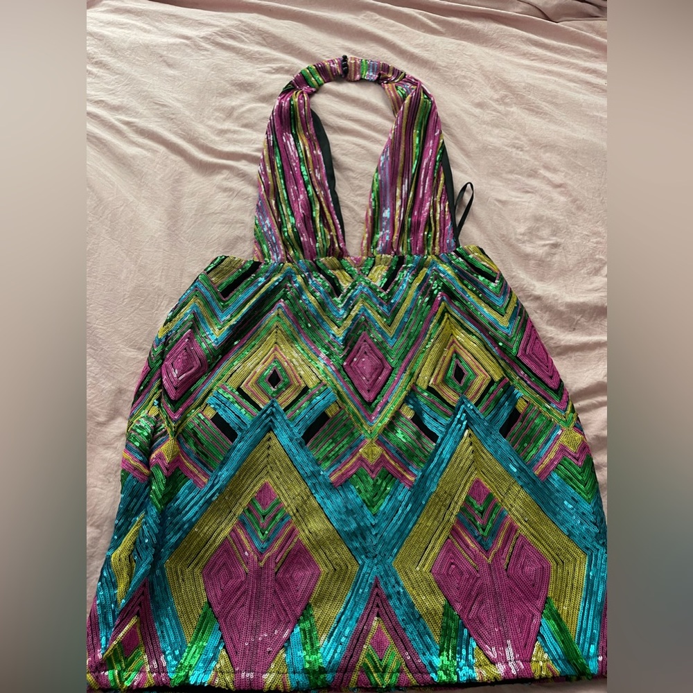 NWT Fashion Nova geometric sequin dress